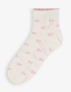 Socken - Schleifen - weiß