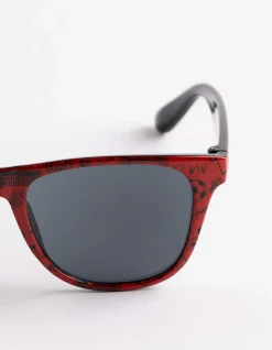 Sonnenbrille - eckig - rot