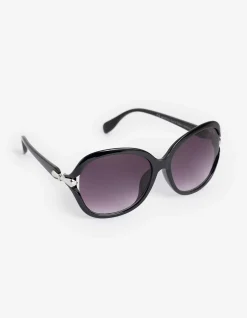 Sonnenbrille - Oval - schwarz