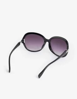 Sonnenbrille - Oval - schwarz