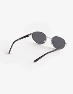 Sonnenbrille - Oval - silberfarben
