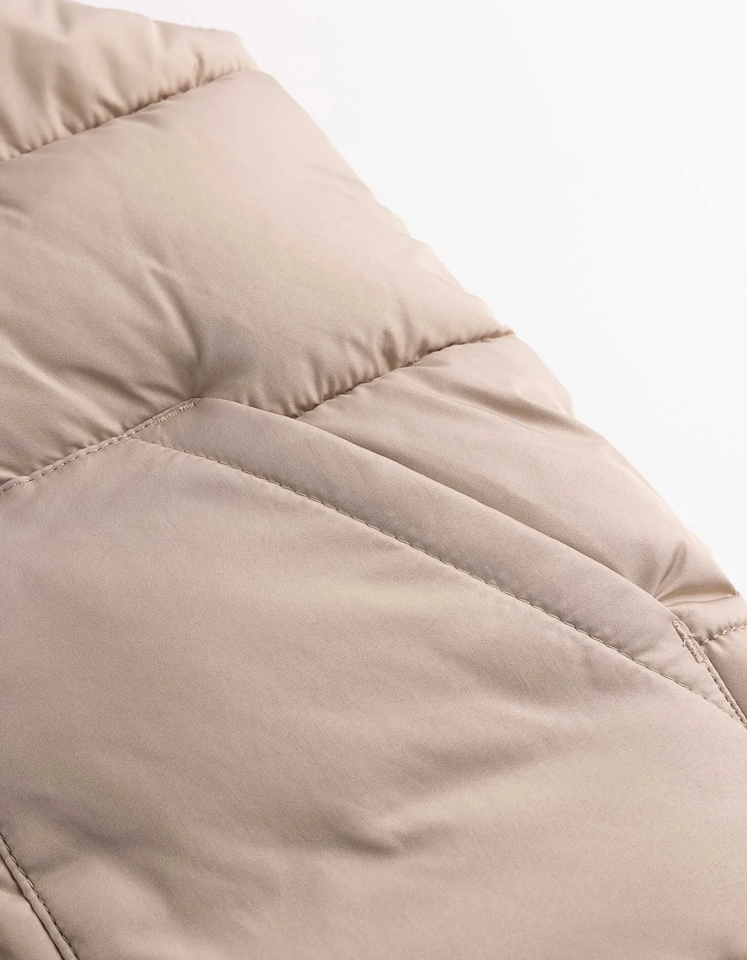 Steppweste - Abnehmbare Kapuze - beige