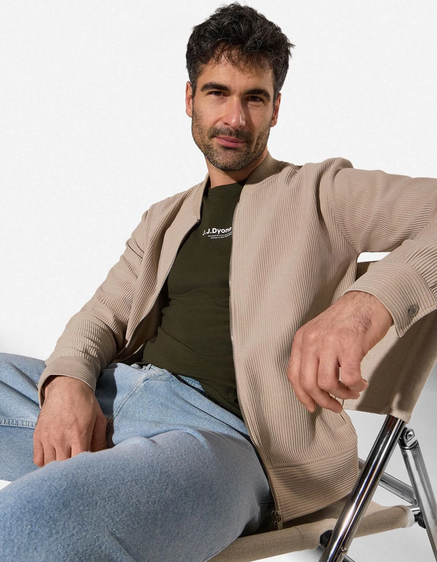 Strickjacke - einfarbig - beige