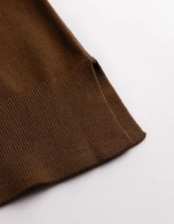 Strickkleid - Kurze Ärmel - braun