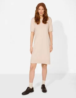 Strickkleid - Kurze Ärmel - weiß