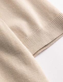 Strickkleid - Kurze Ärmel - weiß