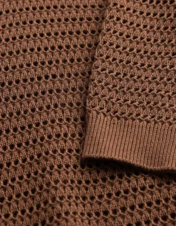 Strickpullover - Baumwoll-Mix - braun