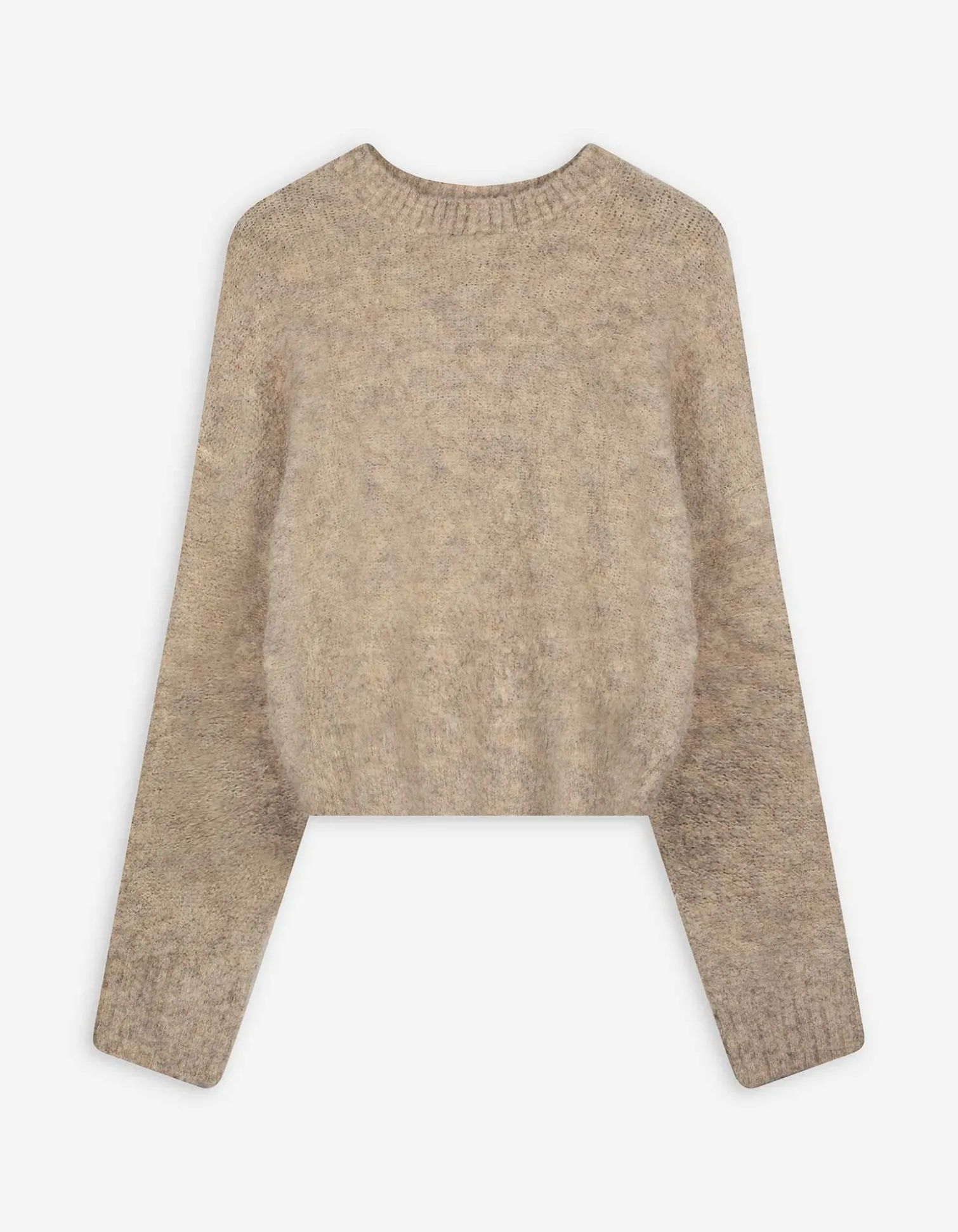 Strickpullover - Überschnittene Schultern - beige