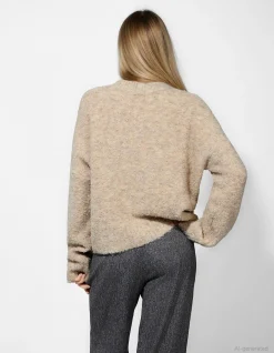 Strickpullover - Überschnittene Schultern - beige