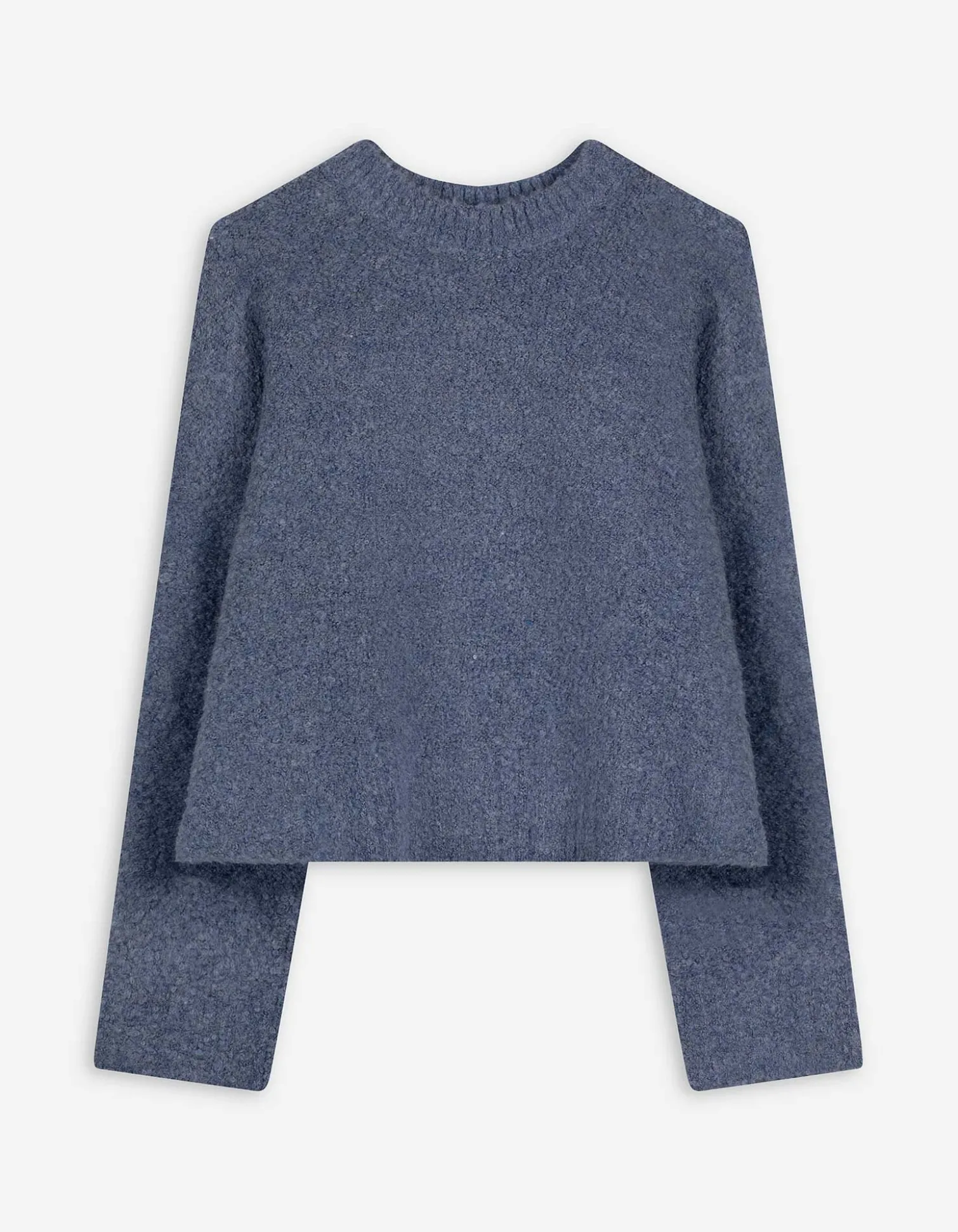 Strickpullover - Überschnittene Schultern - blau