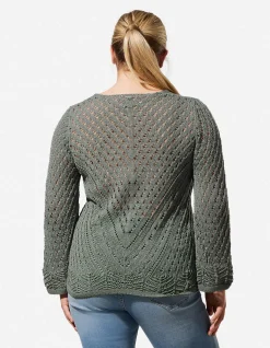 Strickpullover - V-Ausschnitt - türkis