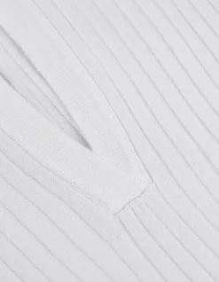 Strickshirt - Viskose-Mix - weiß