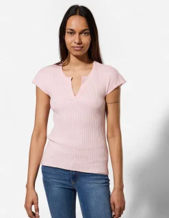 Strickshirt - Viskose-Mix - rosa