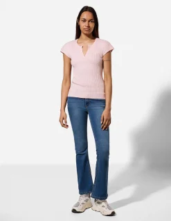 Strickshirt - Viskose-Mix - rosa