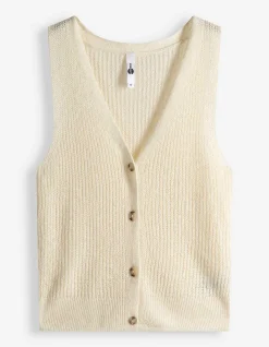 Stricktop - Knopfleiste - weiß