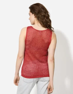Stricktop - Lurex - dunkelrot