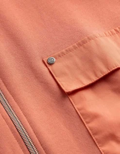 Sweatjacke - Baumwoll-Mix - hellrot