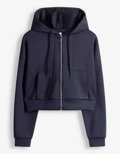 Sweatjacke - Cropped - dunkelblau