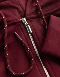 Sweatjacke - Cropped - dunkelrot