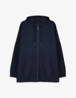 Sweatjacke - einfarbig - dunkelblau