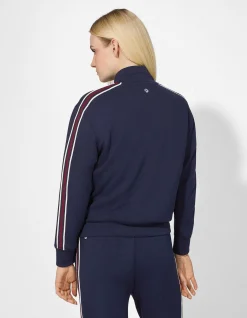 Sweatjacke - Galonstreifen - dunkelblau