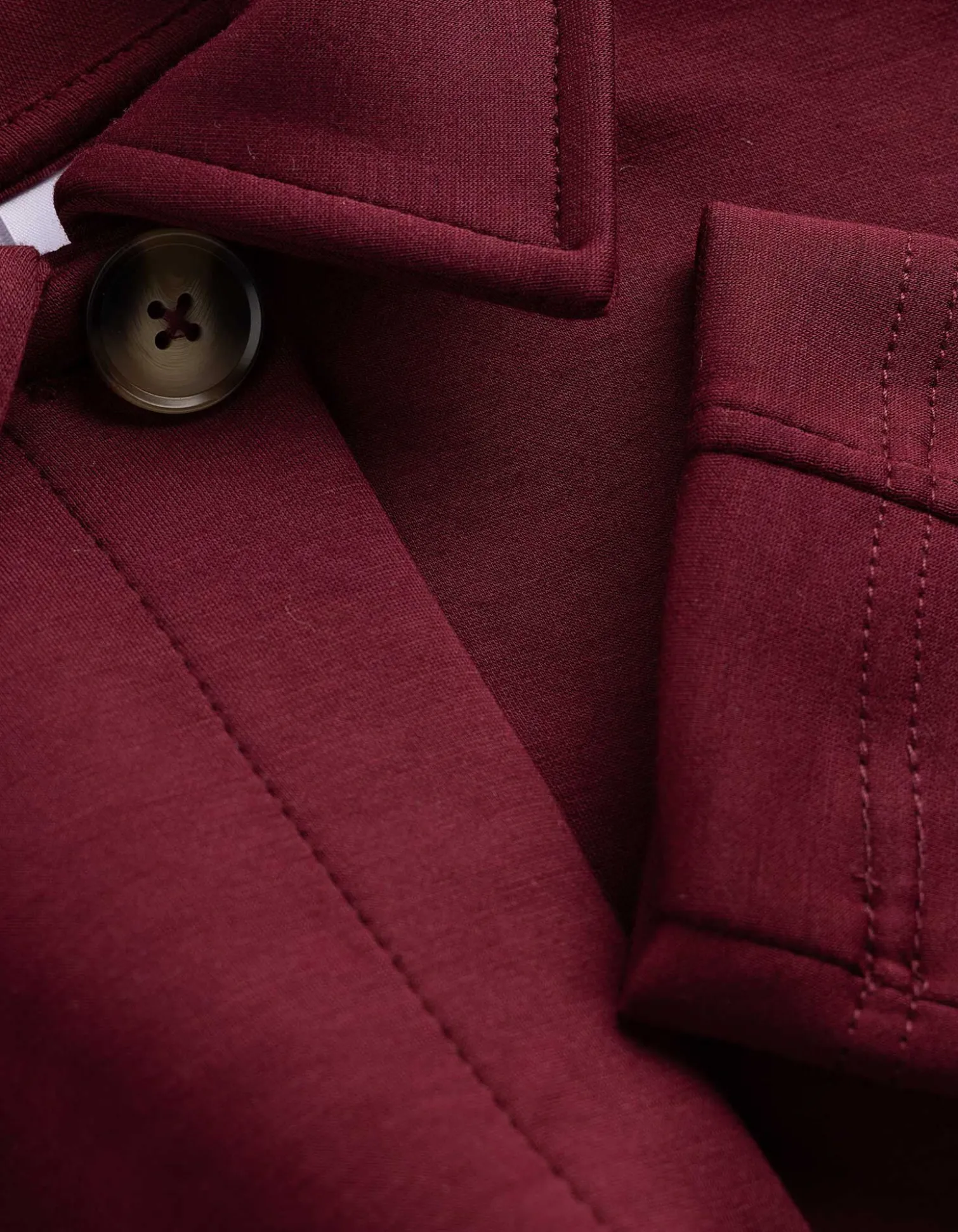 Sweatjacke - Knopfleiste - dunkelrot
