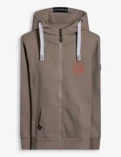 Sweatjacke - Print - beige