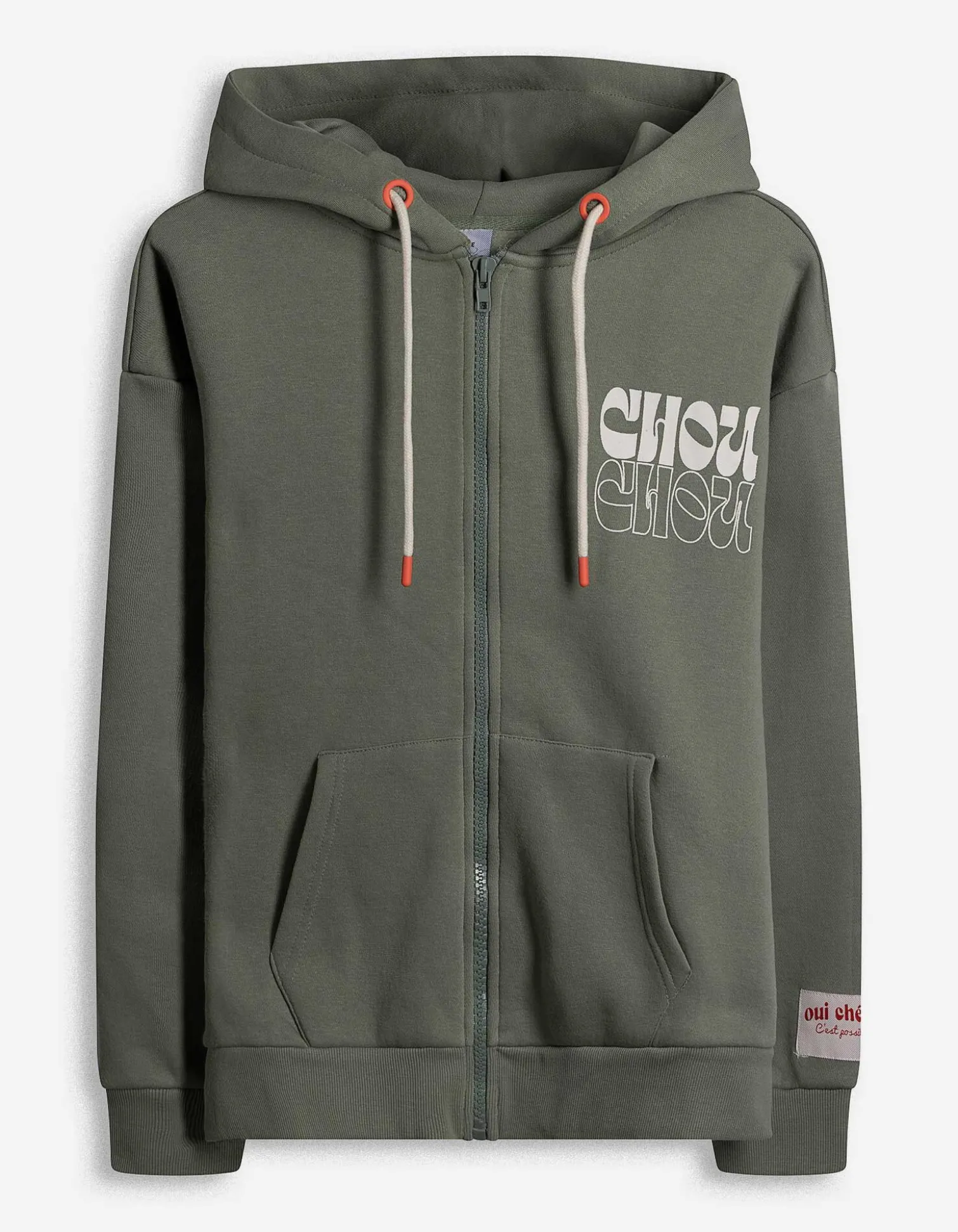 Sweatjacke - Print - grün