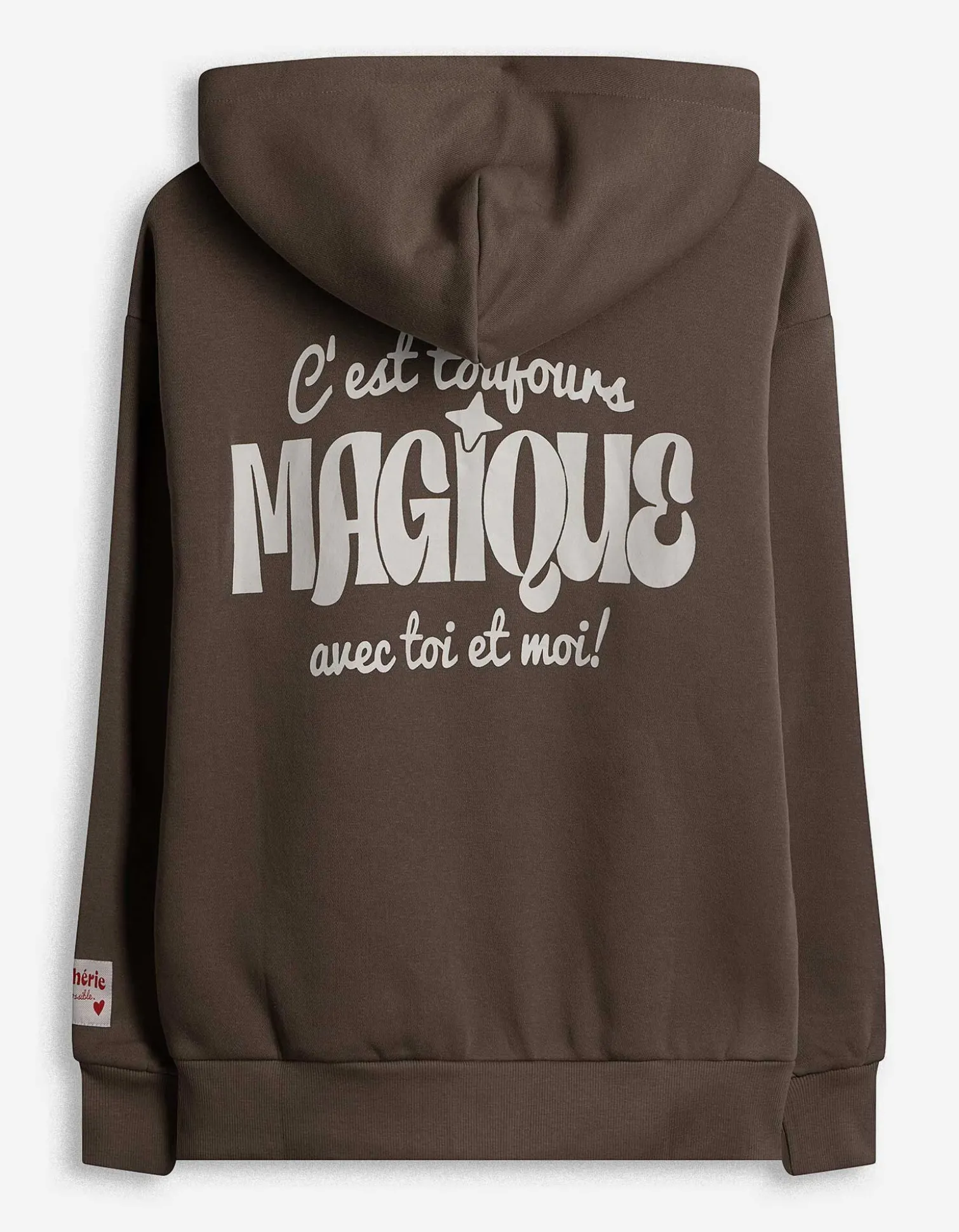 Sweatjacke - Print - hellbraun