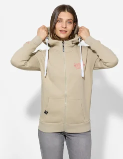 Sweatjacke - Print - hellgrün