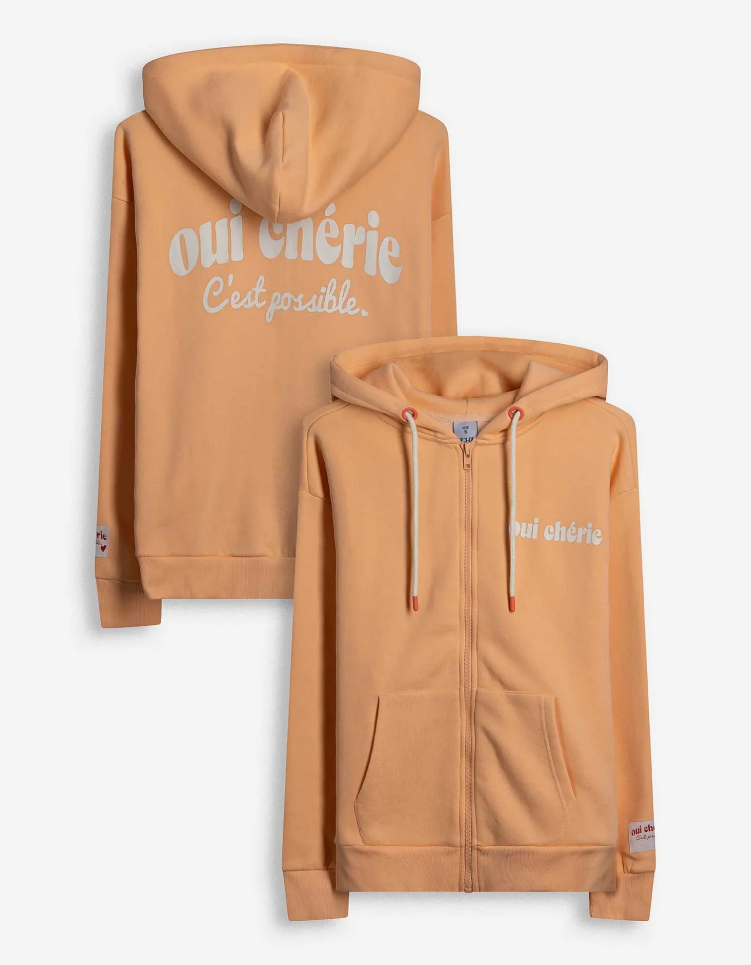 Sweatjacke - Print - orange