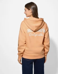 Sweatjacke - Print - orange