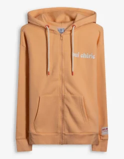 Sweatjacke - Print - orange