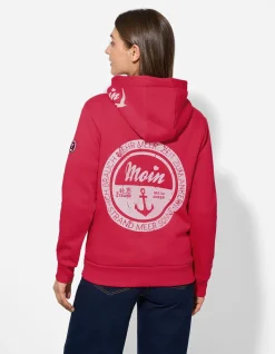 Sweatjacke - Print - rot