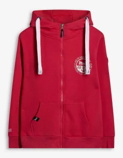 Sweatjacke - Print - rot