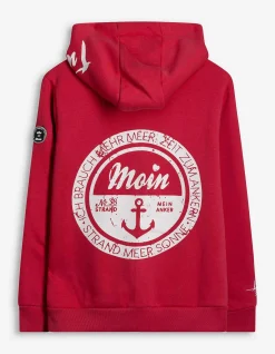 Sweatjacke - Print - rot