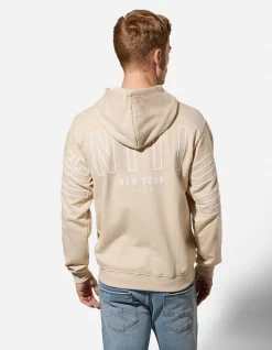 Sweatjacke - Rückenprint - Beige