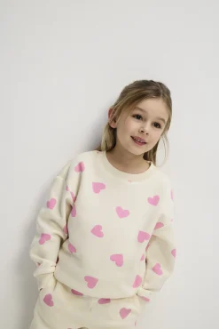 Sweatshirt - Allover-Muster - beige