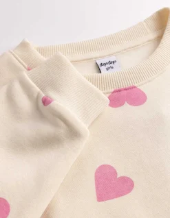 Sweatshirt - Allover-Muster - beige