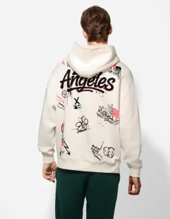 Sweatshirt - Allover-Print - weiß