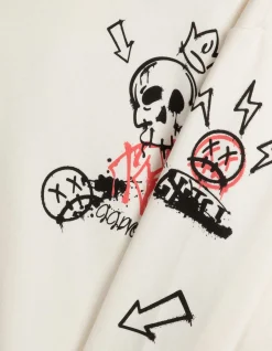 Sweatshirt - Allover-Print - weiß