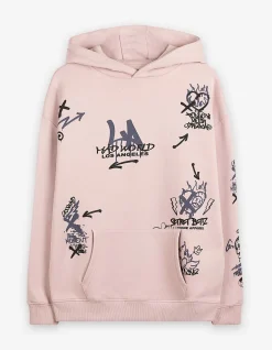 Sweatshirt - Allover-Print - rosa