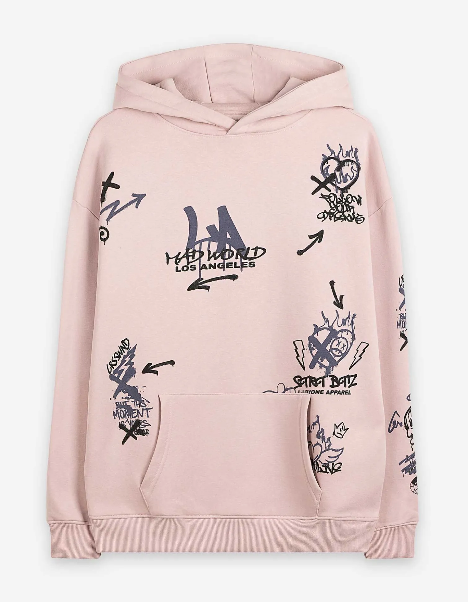 Sweatshirt - Allover-Print - rosa