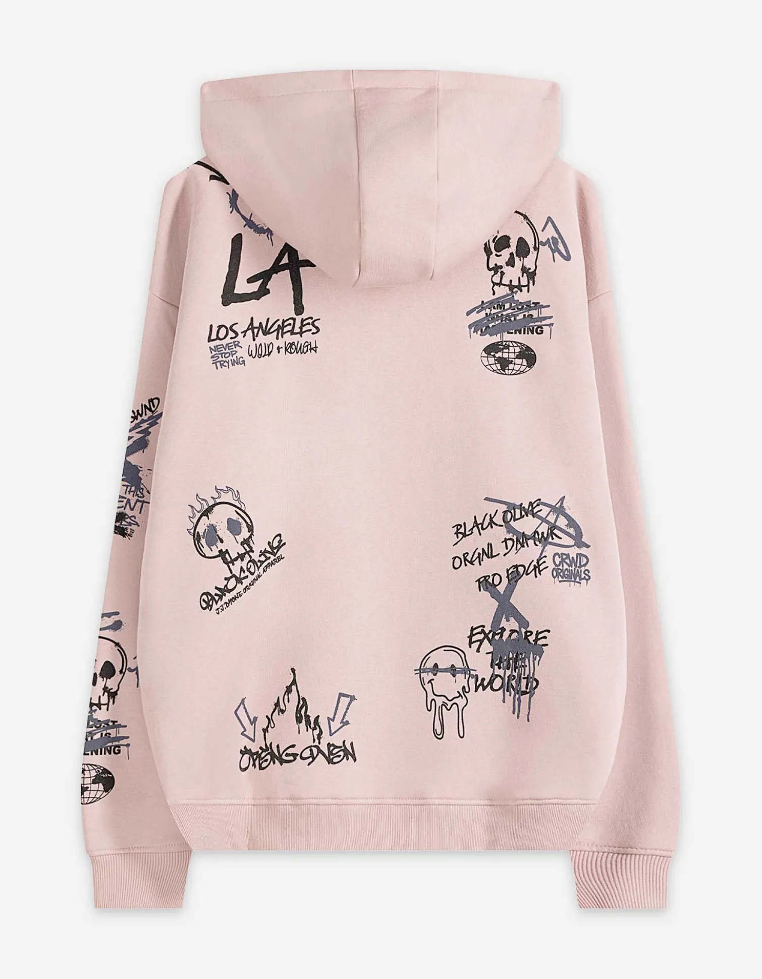 Sweatshirt - Allover-Print - rosa