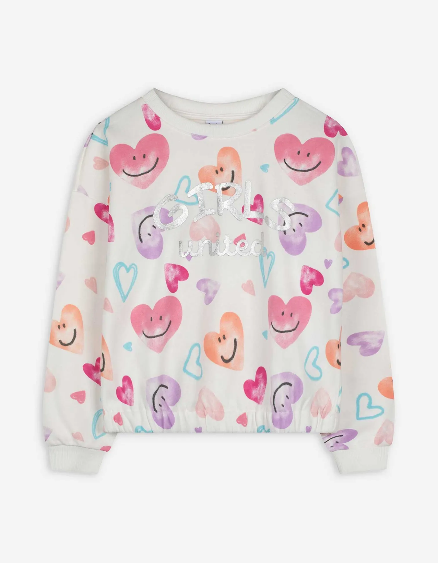 Sweatshirt - Allover-Print - weiß