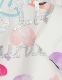 Sweatshirt - Allover-Print - weiß