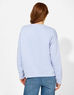Sweatshirt - Applikation - hellblau