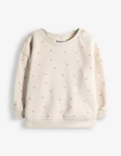 Sweatshirt - Baumwolle - beige
