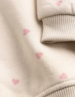 Sweatshirt - Baumwolle - beige