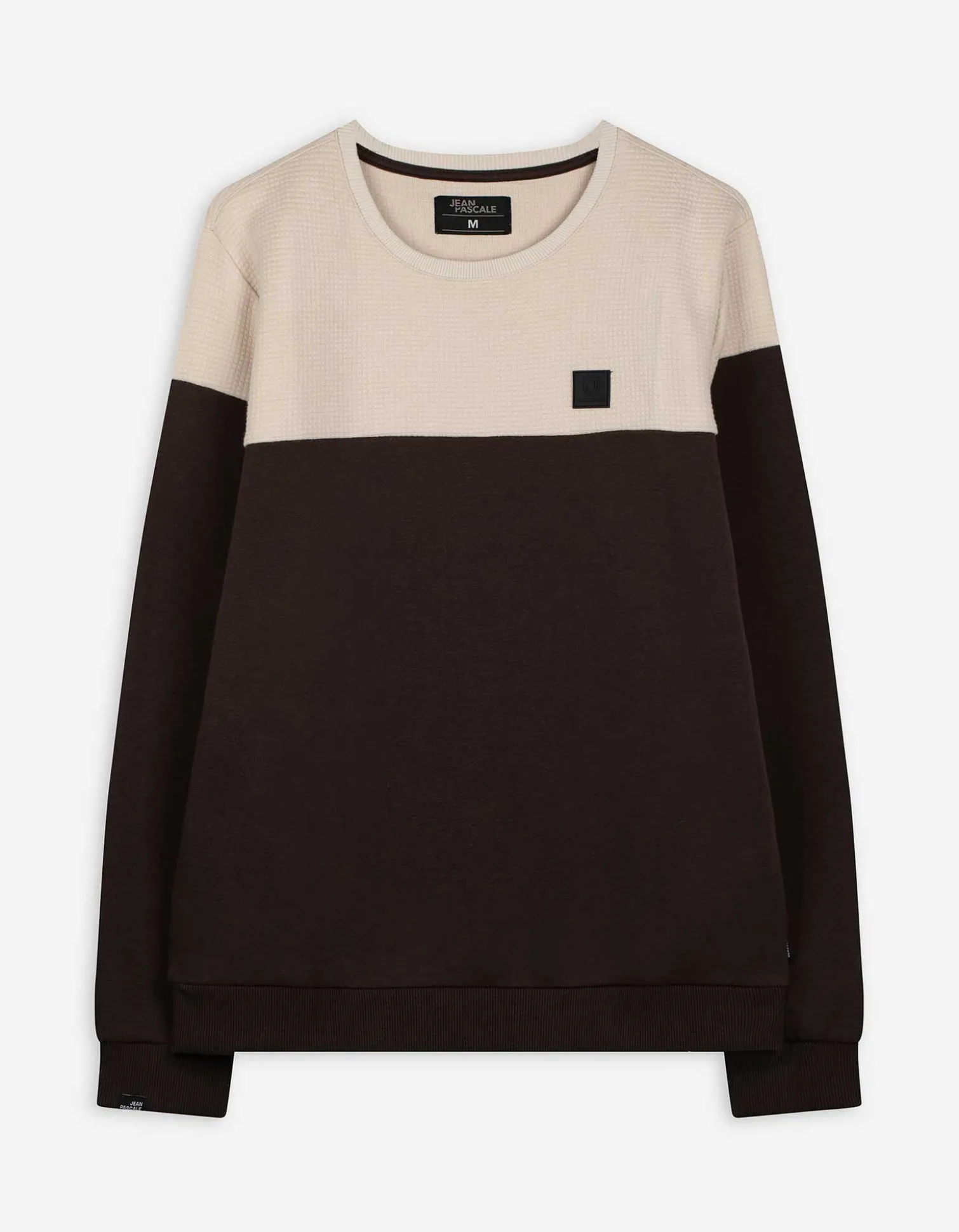 Sweatshirt - Color-Blocking - dunkelbraun